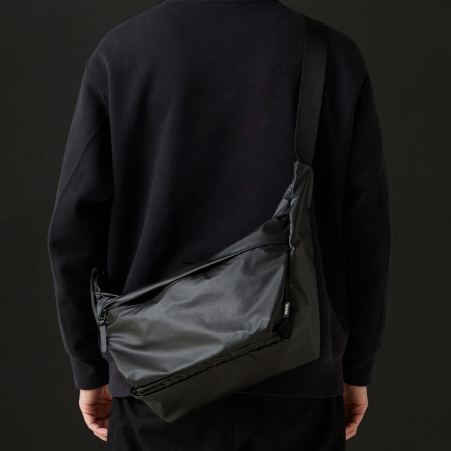 SHOULDER BAG-PREMIUM- BLACK×BLACK Synthetic Leather