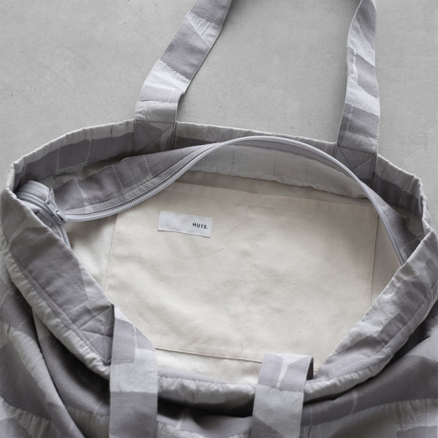 先染め朱子織シャトルジャガードビッグトートバッグ