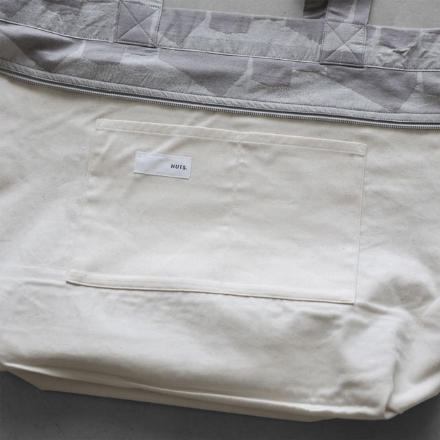 先染め朱子織シャトルジャガードビッグトートバッグ