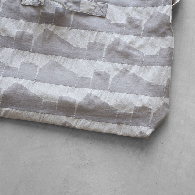 先染め朱子織シャトルジャガード2WAYショルダーバッグ　ライトグレー