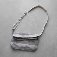 先染め朱子織シャトルジャガード2WAYミニショルダーバッグ　ライトグレー