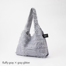 fluffy gray × gray glitter