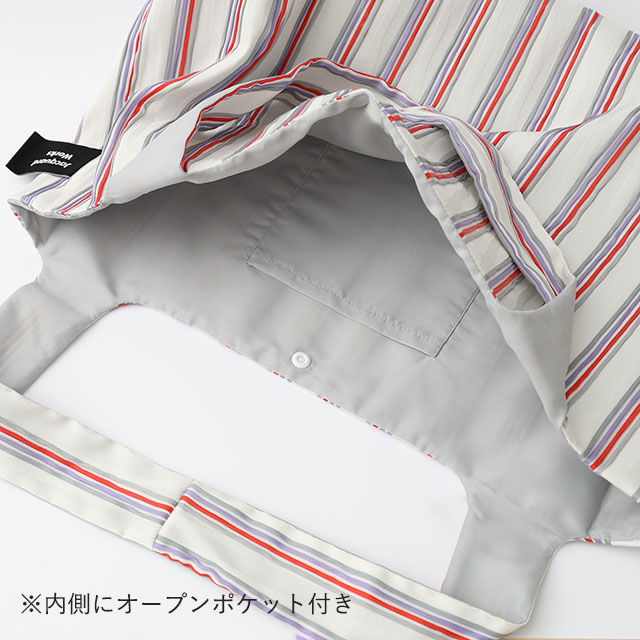 【WEB限定】Jacquard Works DOUBLE bag L　ポケット付　stretchy stripes