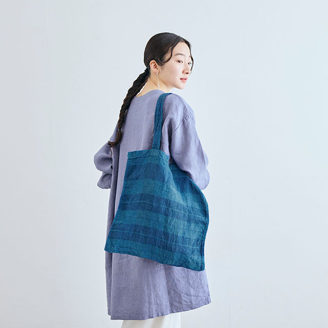 藍染フラットバッグ