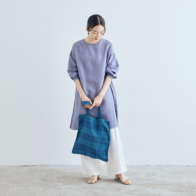 藍染フラットバッグ
