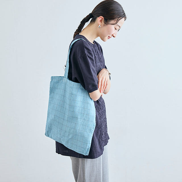 藍染フラットバッグ