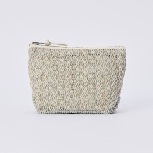 ラッセル編み舟形ポーチ