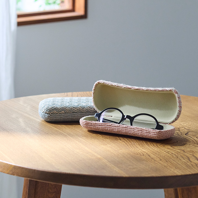 ラッセル編みめがねケース