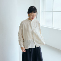 綿麻ガーゼの休日シャツ