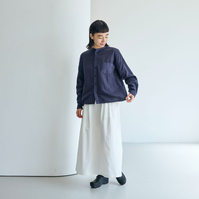 綿麻ガーゼの休日シャツ