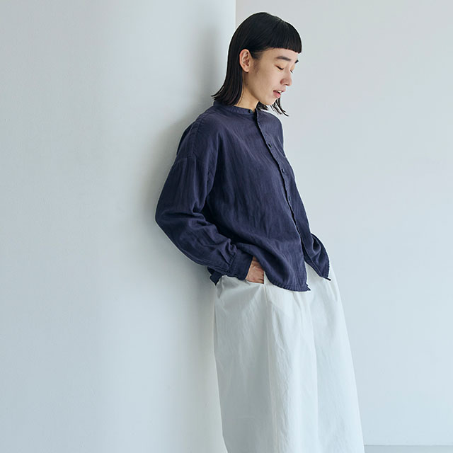 綿麻ガーゼの休日シャツ