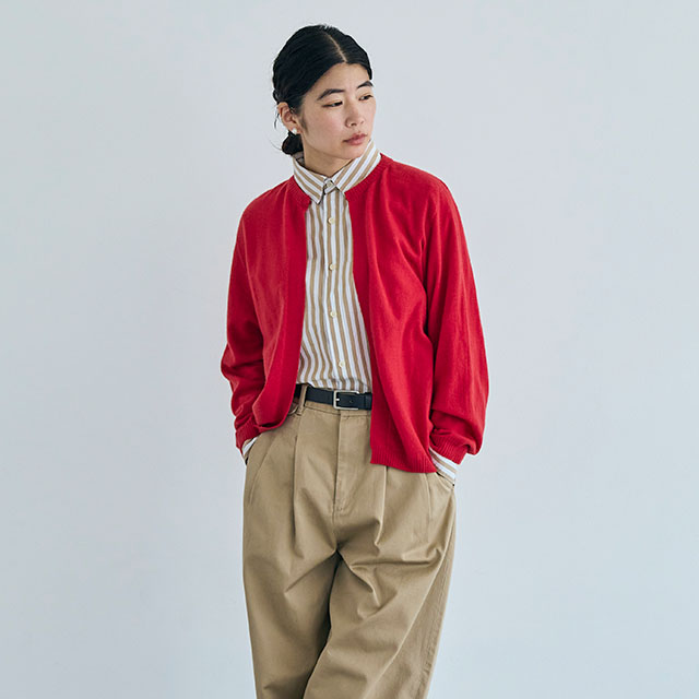 ウールカシミヤのカーディガン