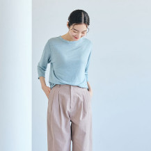 【WEB限定】薄手麻ニットのプルオーバー