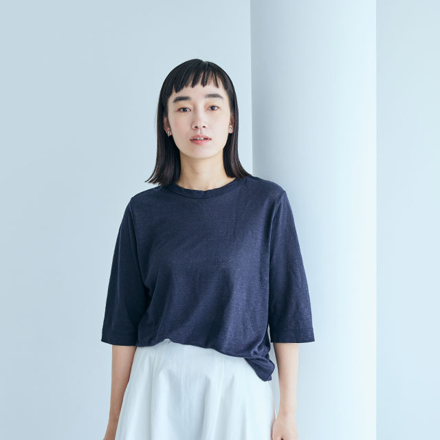 【WEB限定】薄手麻ニットのプルオーバー