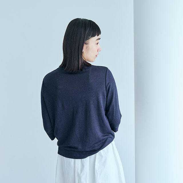 【WEB限定】薄手麻ニットのプルオーバー