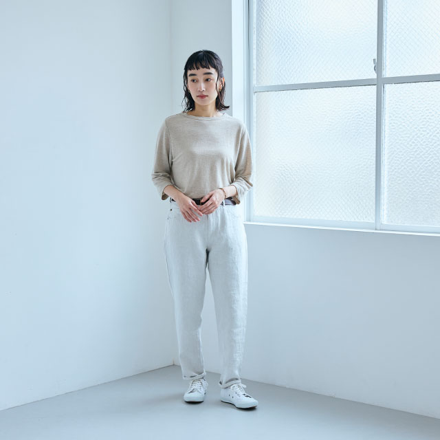 【WEB限定】薄手麻ニットのプルオーバー