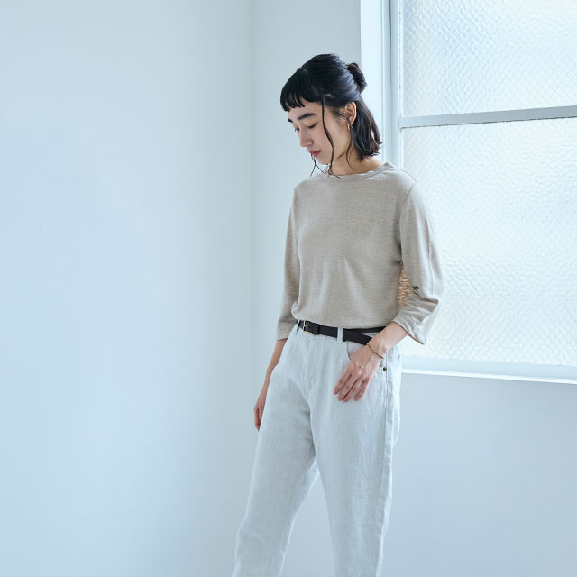 【WEB限定】薄手麻ニットのプルオーバー