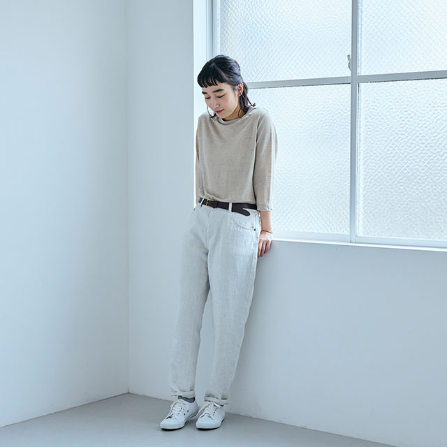 【WEB限定】薄手麻ニットのプルオーバー