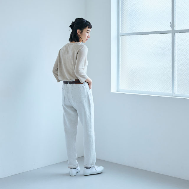 【WEB限定】薄手麻ニットのプルオーバー