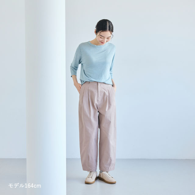 【WEB限定】薄手麻ニットのプルオーバー