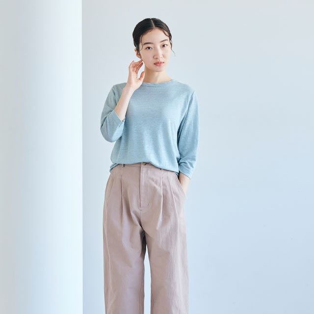 【WEB限定】薄手麻ニットのプルオーバー