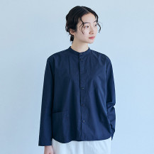 茶論シャツスタンドカラー　レディース