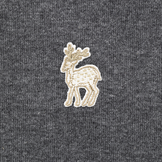 白鹿の刺繍Ｔシャツ　七分袖　メンズ【冬セール2022】