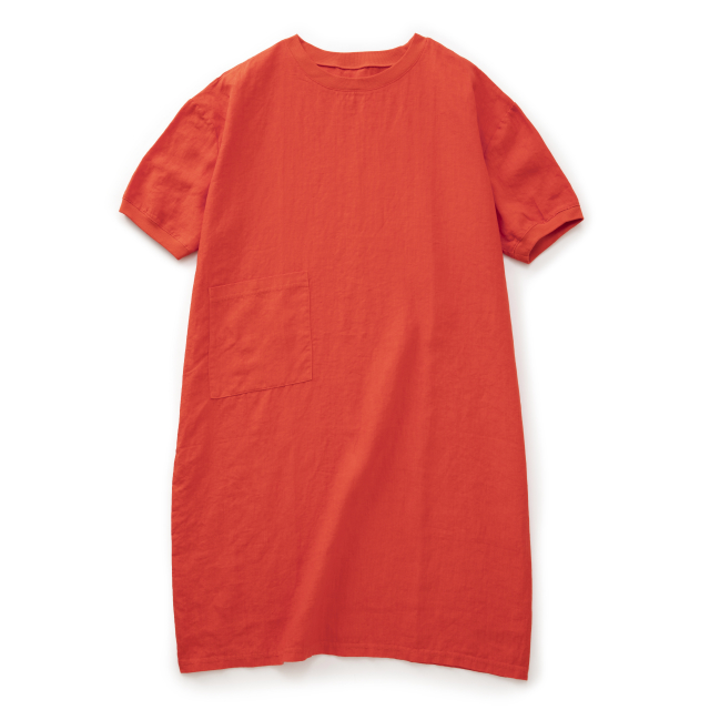 麻布Tシャツワンピース