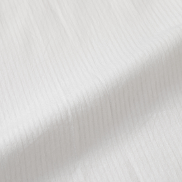 オーガニック綿のチュニックシャツ　縞　白