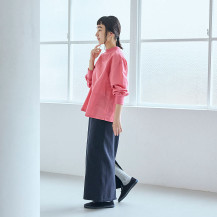 綿麻ハイネックブラウス