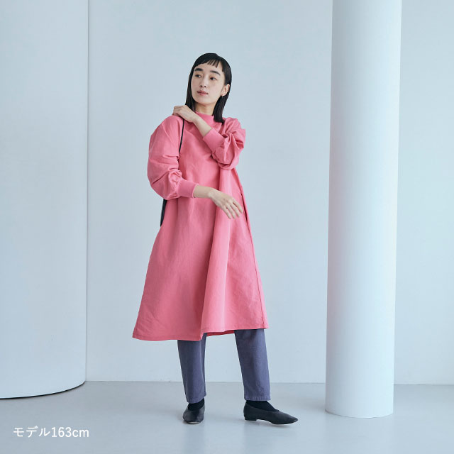綿麻ハイネックワンピース