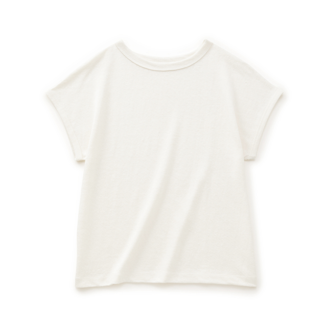 厚手麻ニットのプルオーバーフレンチ袖