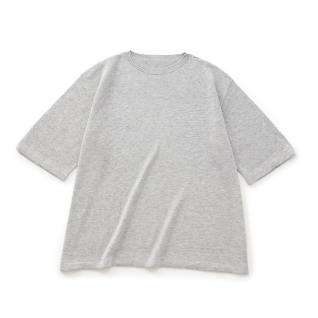 肌で着るコットンカシミヤのニットワイドTシャツ