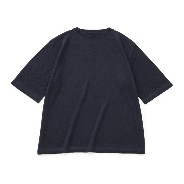 肌で着るコットンカシミヤのニットワイドTシャツ