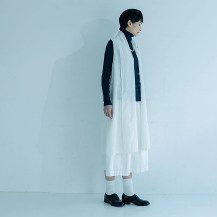 麻絹オーガンジー　羽織りドレス　白