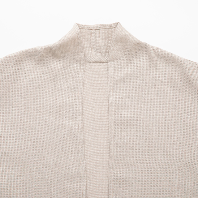 麻ワッフル織の羽織りシャツ