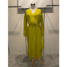 エアリーロングシャツワンピース イエロー FREE