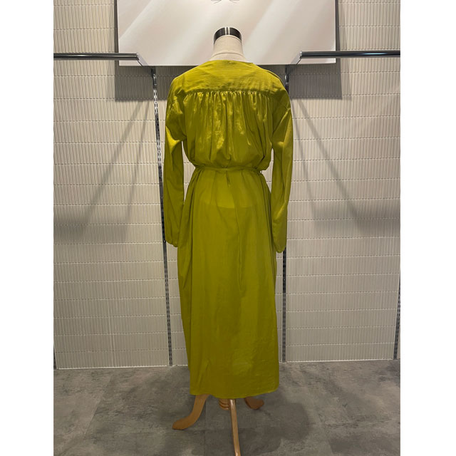 エアリーロングシャツワンピース　イエロー　FREE