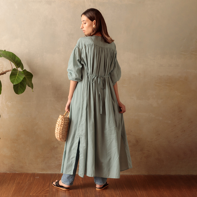 エアリーロングシャツワンピース ホワイト FREE