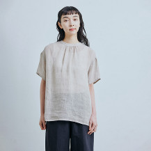 麻のかや織 モックネックブラウス【アウトレット2025冬】のレビュー