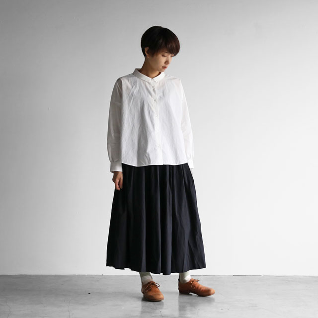 オーガニックコットンワイドブラウス 白 F