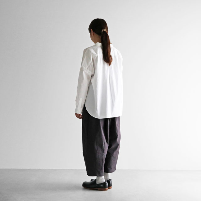 オーガニックコットンワイドブラウス 白 F