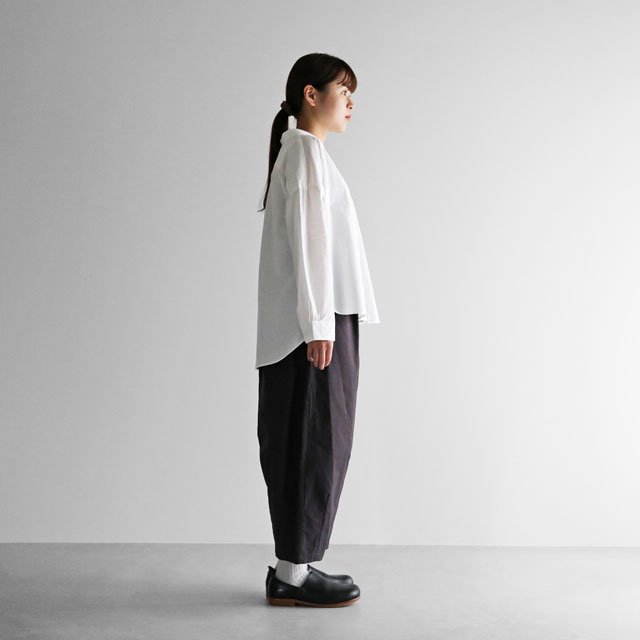 オーガニックコットンワイドブラウス 白 F