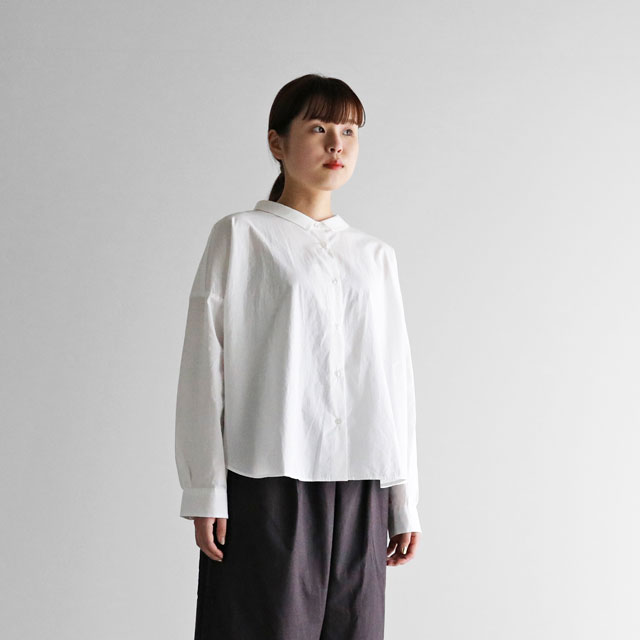 オーガニックコットンワイドブラウス 白 F