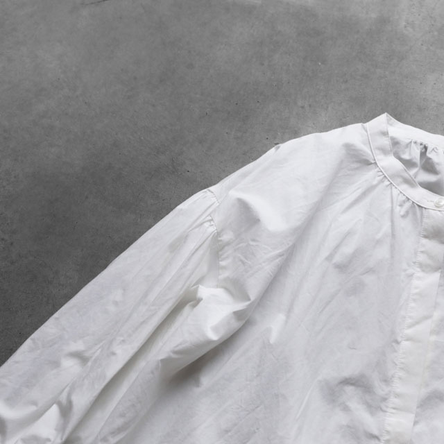 オーガニックコットンバルーンスリーブワイドブラウス 白 F