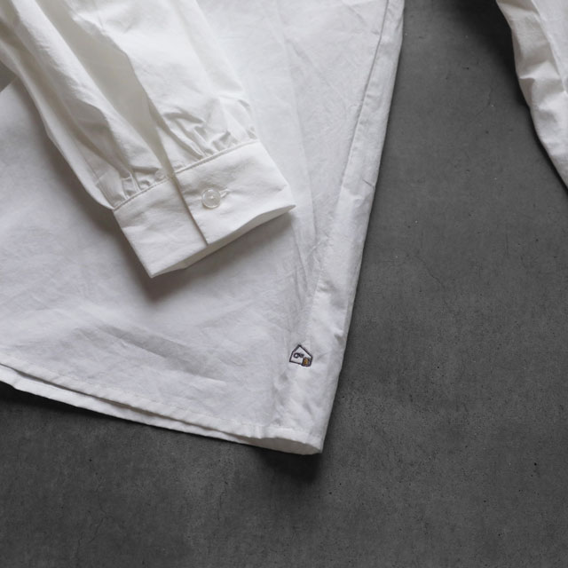 オーガニックコットンバルーンスリーブワイドブラウス 白 F