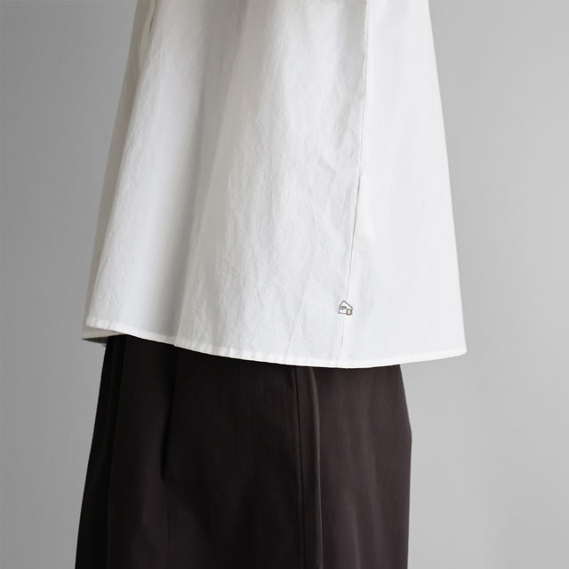 オーガニックコットンバルーンスリーブワイドブラウス 白 F