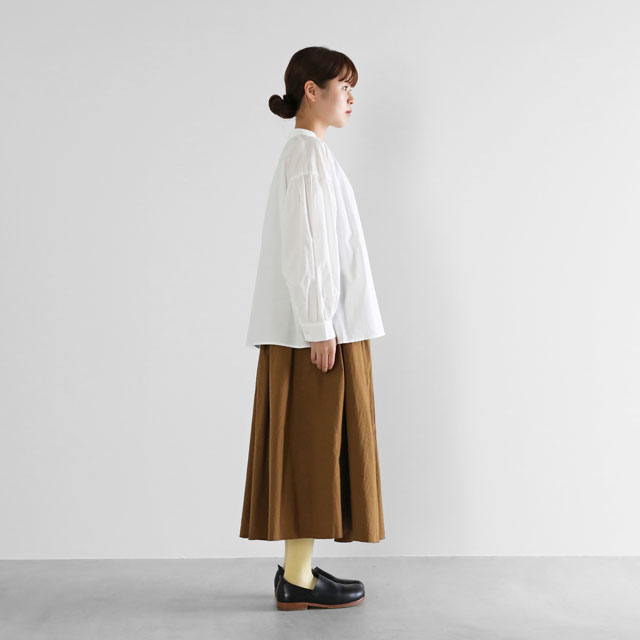 オーガニックコットンバルーンスリーブワイドブラウス 白 F