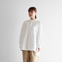 タイプライタークロスバンドカラーオーバーシャツ