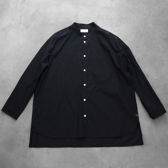 タイプライタークロスバンドカラーオーバーシャツ 黒 ﾕﾆｾｯｸｽ